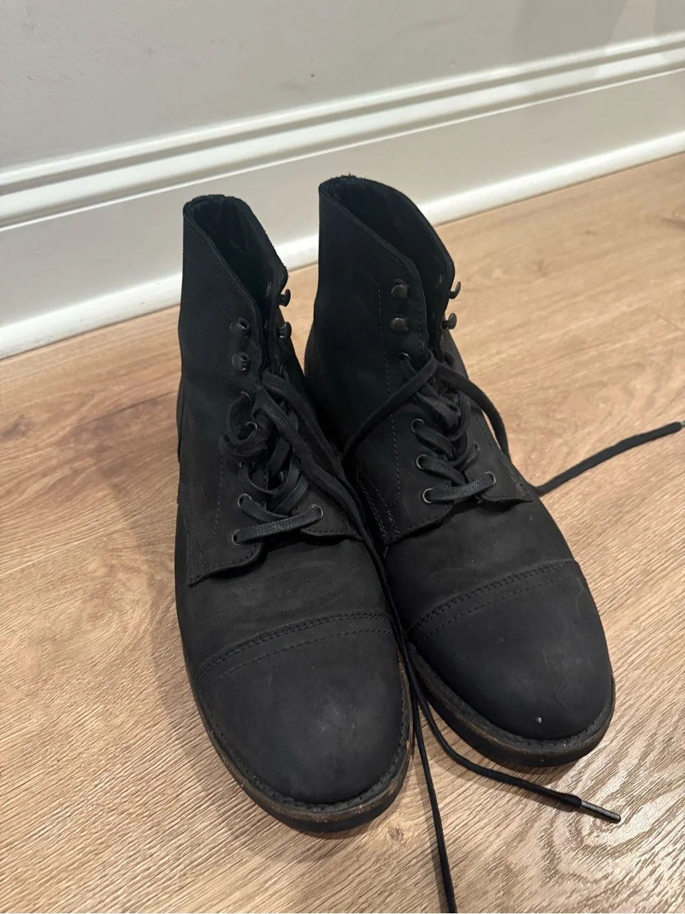 Thursday Boot Company Men's Black Lace-Up Cap-Toe Boots